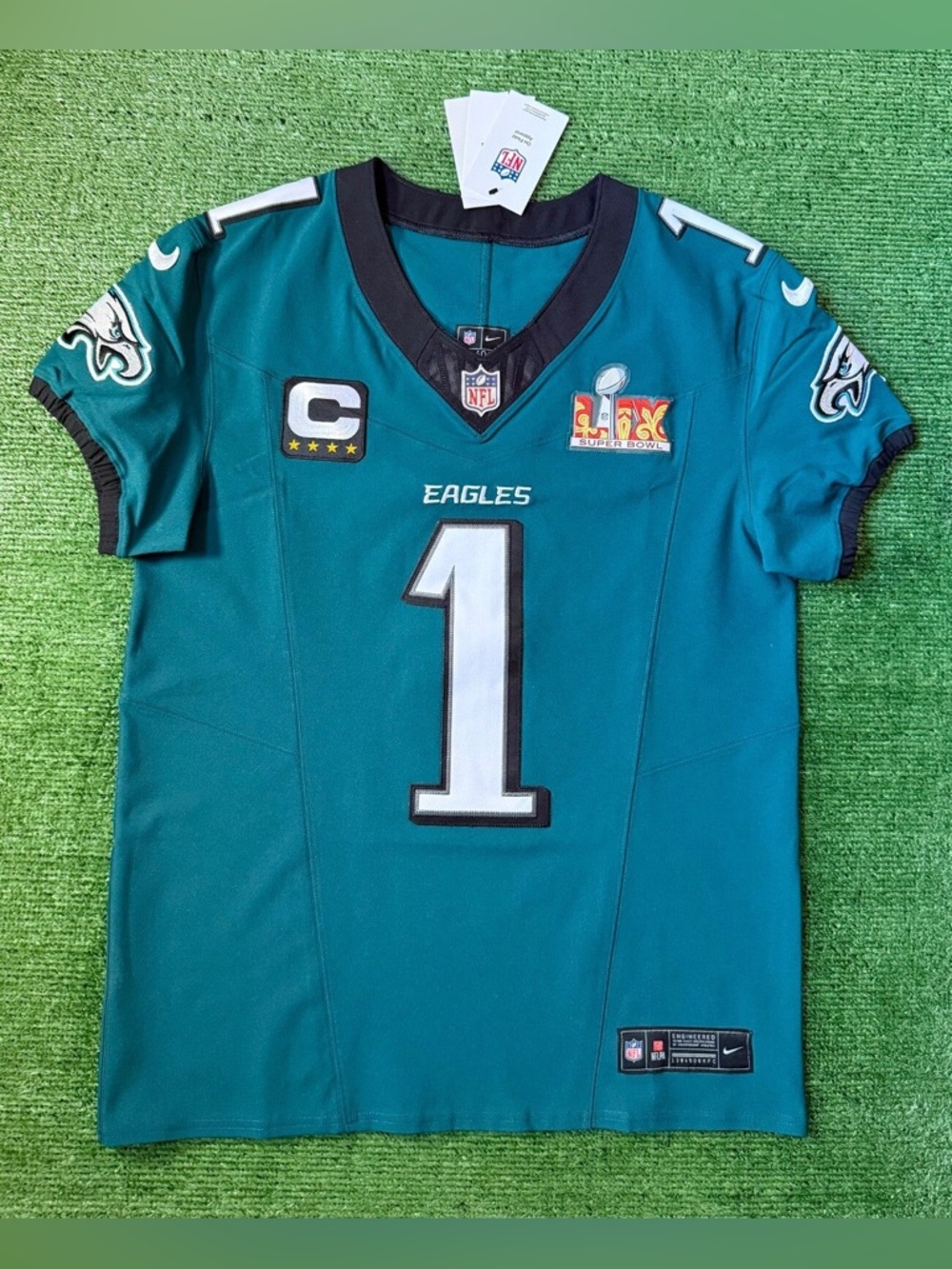 Authentic Jalen Hurts Philadelphia Eagles Green Super Bowl Nike Elite Jerseys
